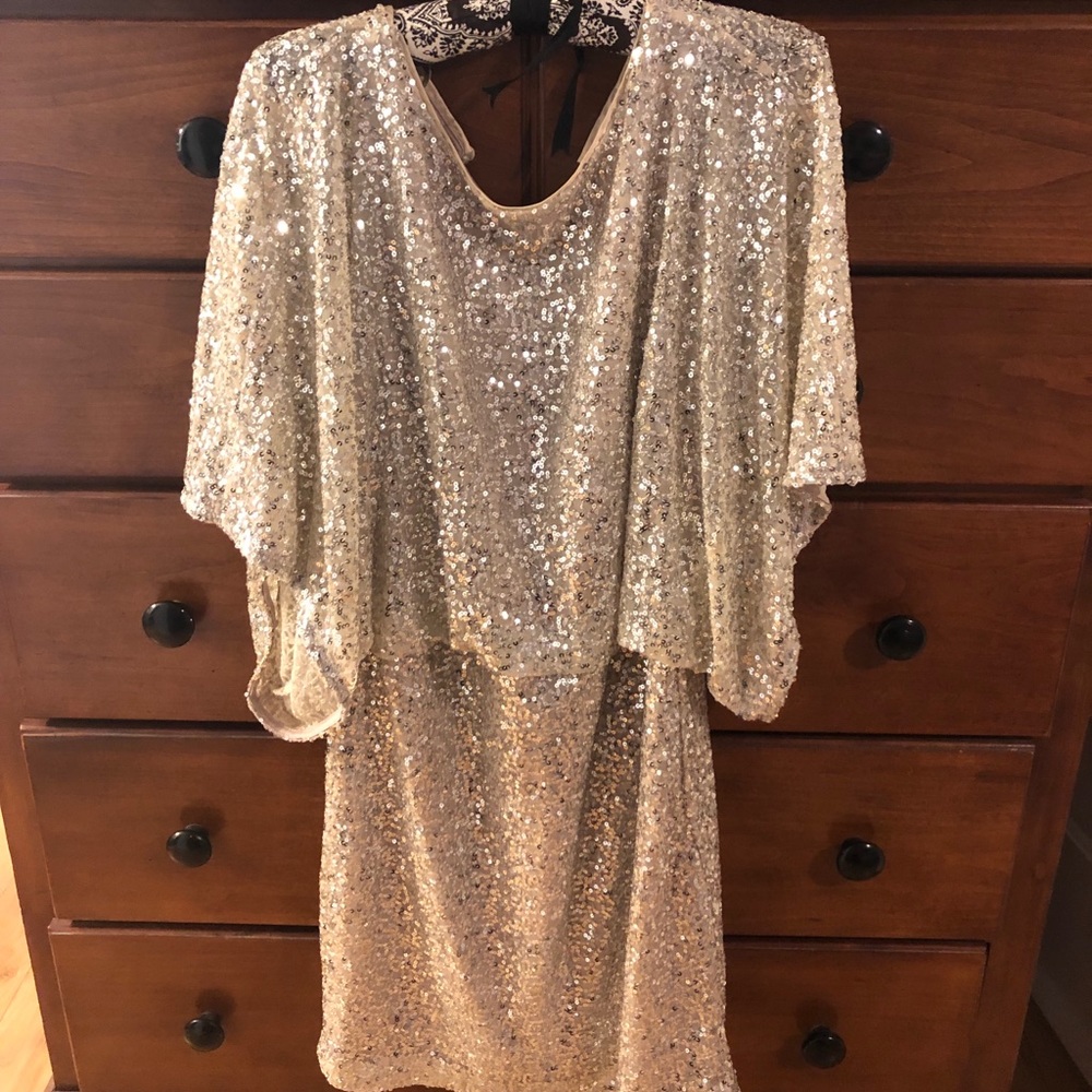 Sequin Dolman Sleeve Dress